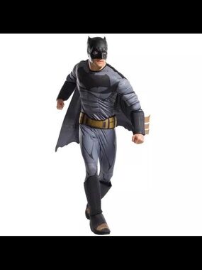 Batman Gray and Black Muscle Chest Kids Superhero Costume with Gold Belt